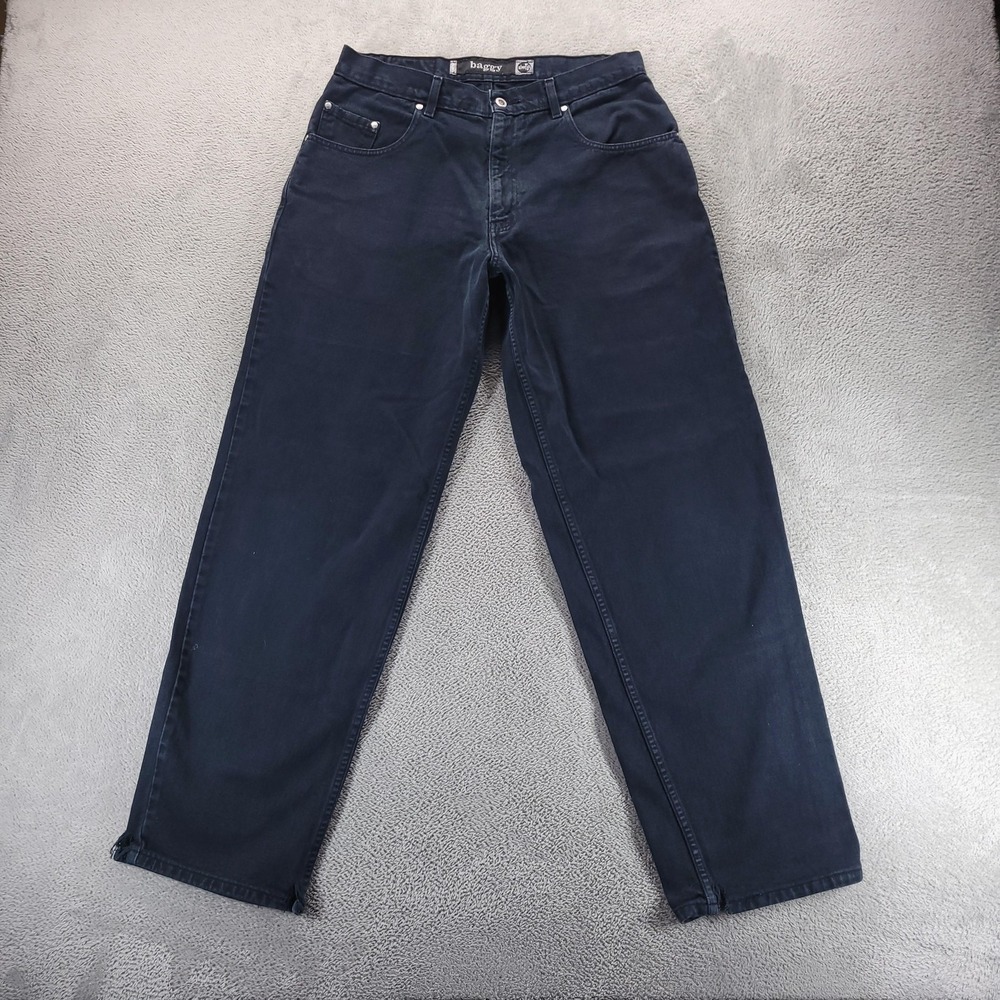 Levi's Jeans Mens 34x33 Black SilverTab Baggy Relaxed Straight Grunge Distressed